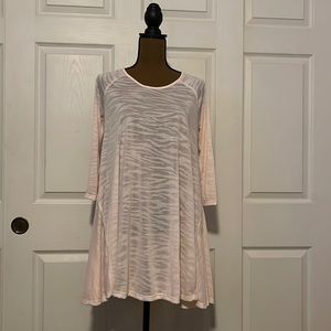 Brand new with tag! Semi sheer, 3/4 sleeve, pink color, tunic top.